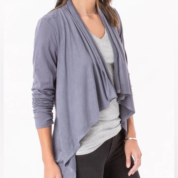 NWOT Z Supply The Suede Waterfall Cardigan in NAVY - Picture 2 of 8